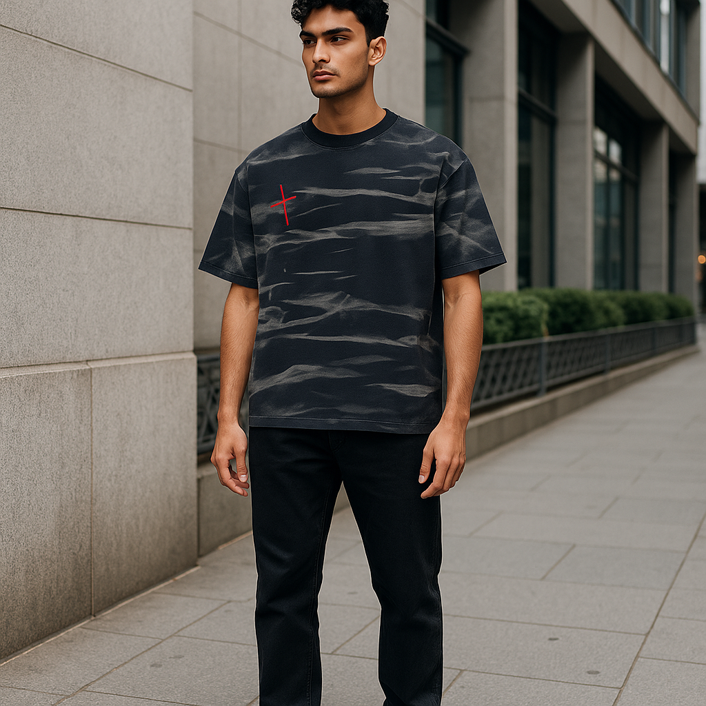 “Red Cross” Storm-Dyed Tee