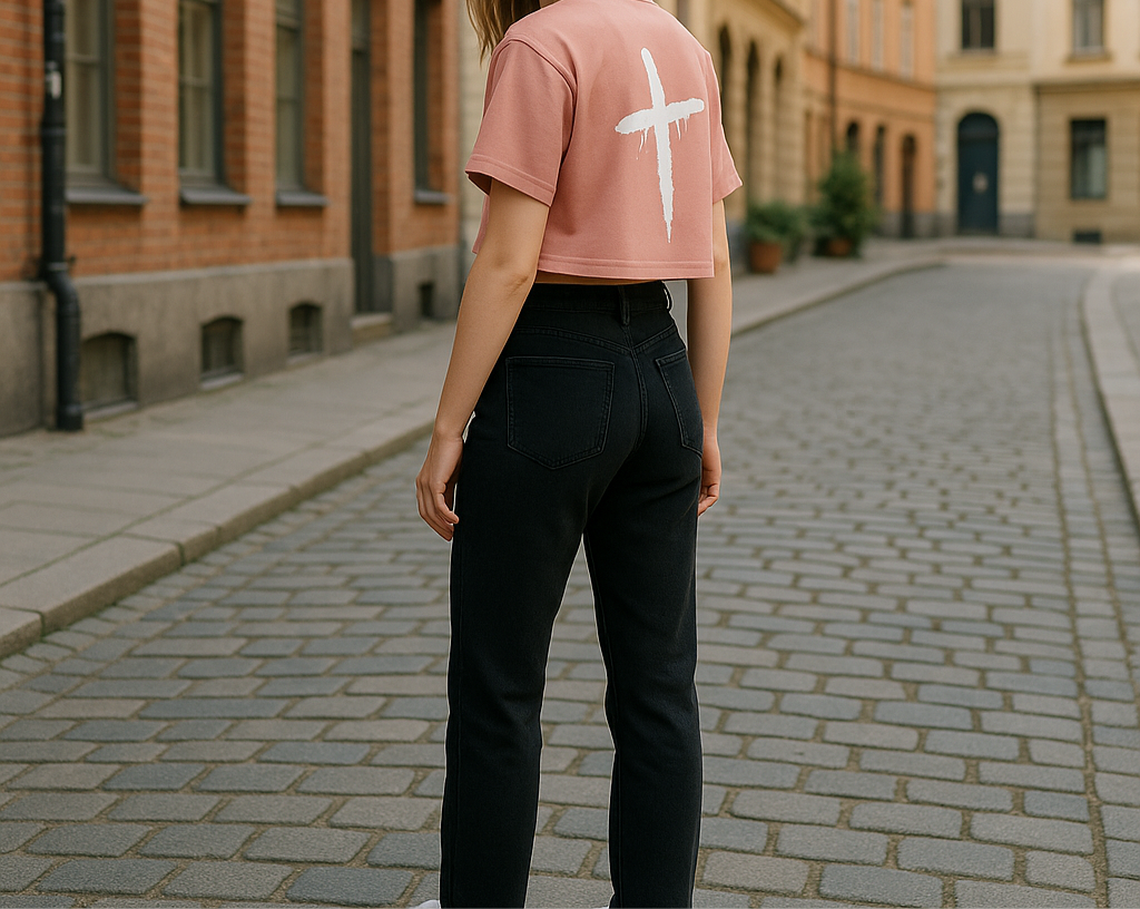 MODRN Dept. Cropped Tee – Blush