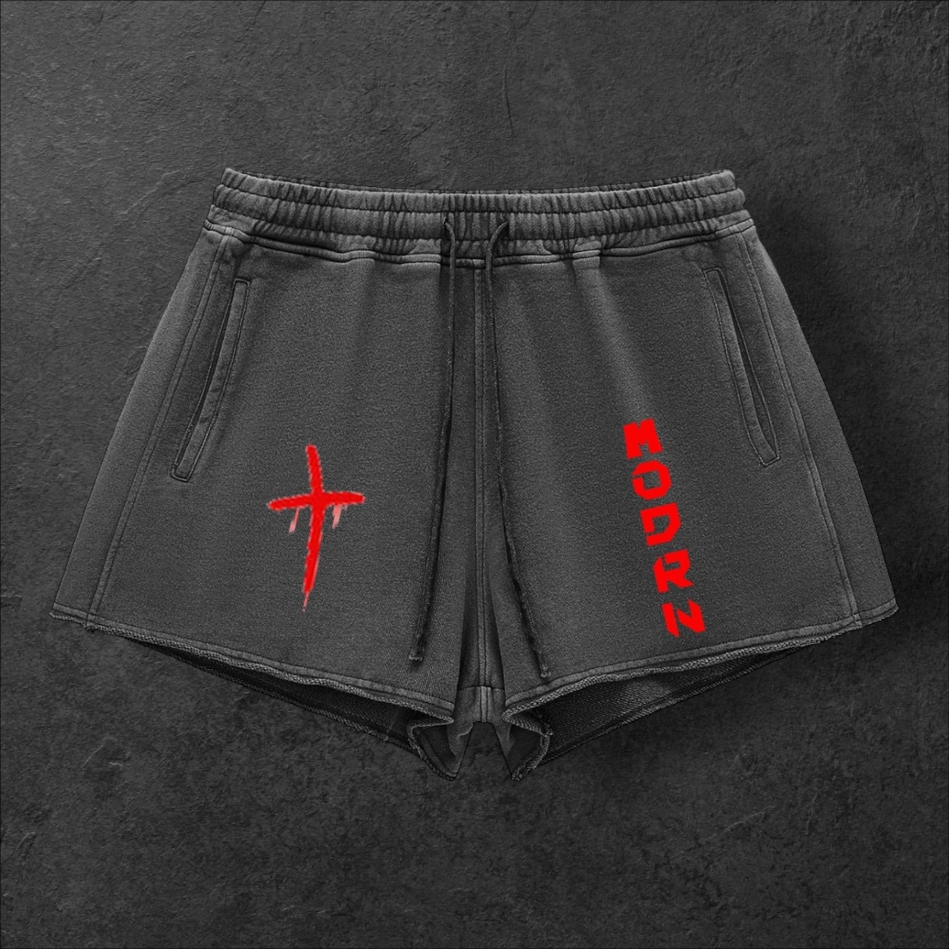 MODRN Raw Edge Drawstring Shorts