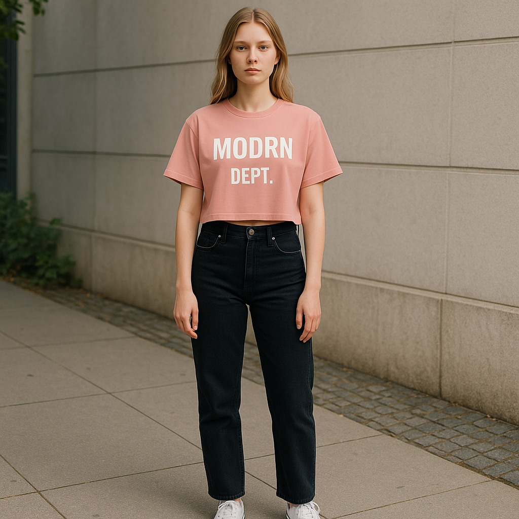 MODRN Dept. Cropped Tee – Blush