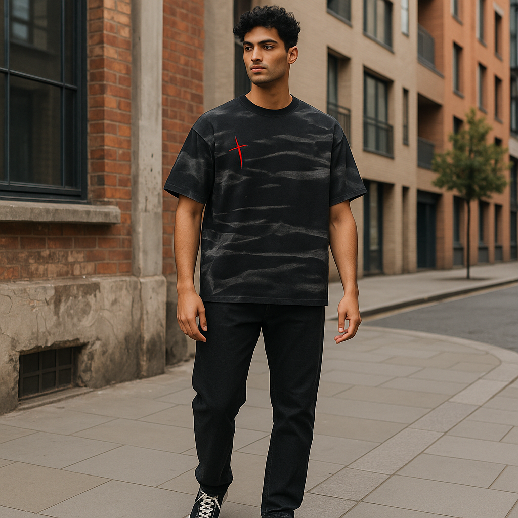 “Red Cross” Storm-Dyed Tee